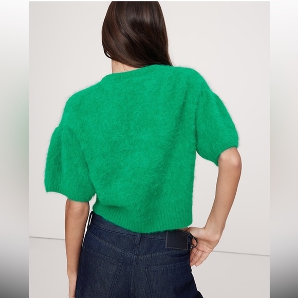 NWT Banana Republic FUZZY ALPACA-BLEND PUFF-SLEEVE SWEATER - Picture 4 of 4